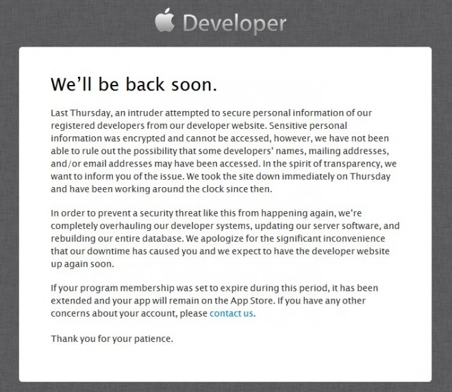 apple-developer-site-downtime-apologize